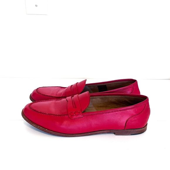 J Crew Ryan Womens Penny Loafers Size 11 Red Leather Preppy Academia School Girl - Picture 3 of 9